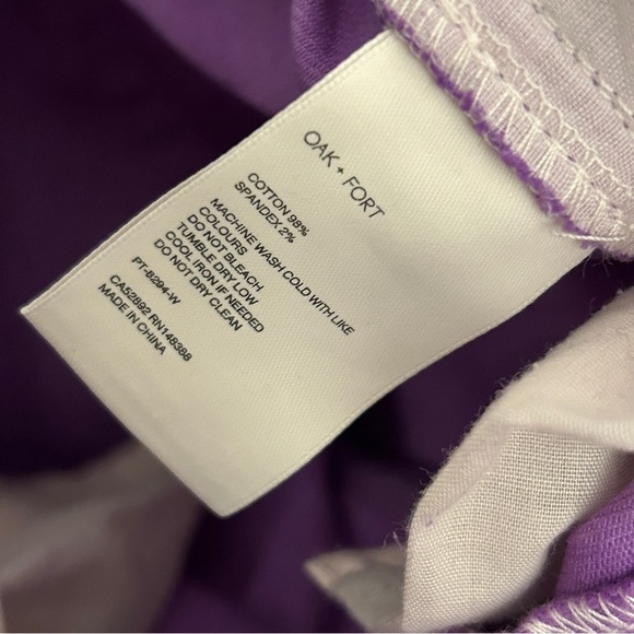 Oak + Fort Vibrant Purple High-Waisted Pants M - Picture 9 of 13